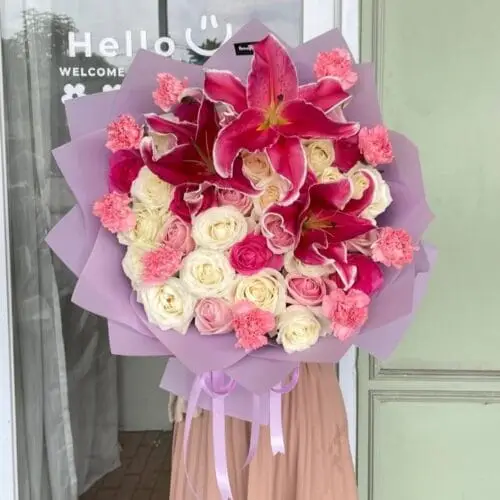 Pink Elegance Lily Bouquet (LARGE)