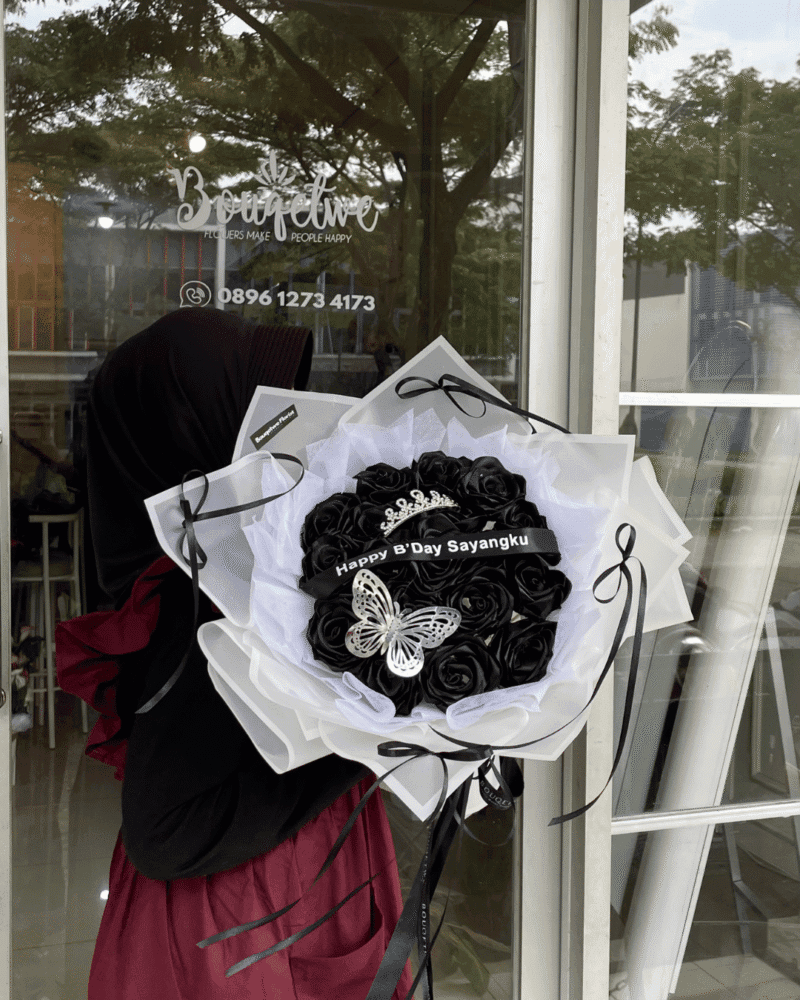 Satin Black petal  (LARGE)