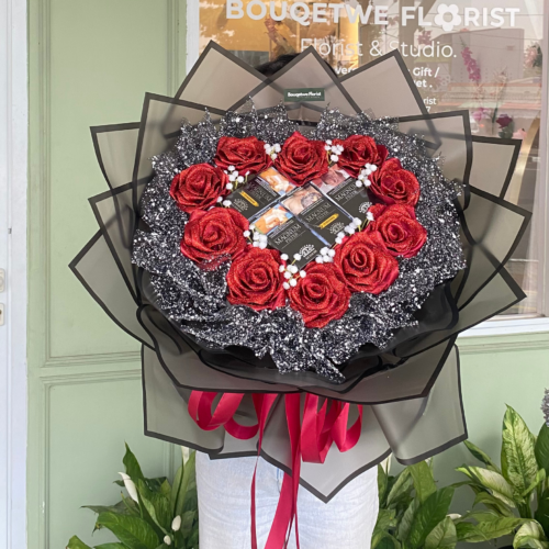 Bouqet roses satin (Belum termasuk roko) LARGE