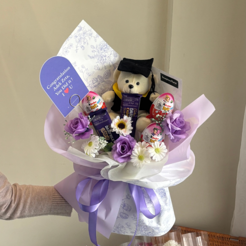 Graduation delight artificial bouqet coklat (medium)