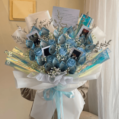 Sky Bloom Money Bouquet (Large 20 Lembar+Foto)