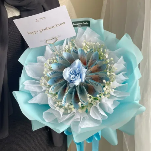 Blue Ocean Money Bouquet (Medium 10 lembar)