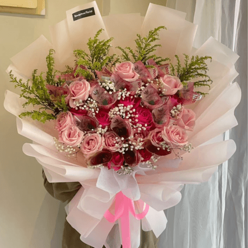 Rose Garden Money Bouquet (Large 15 Lembar)