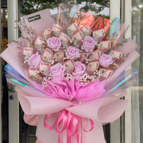 Sweet Pink Money Bouquet (LARGE 20 LEMBAR)