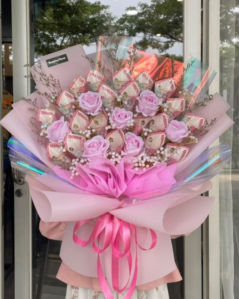 Sweet Pink Money Bouquet (LARGE 20 LEMBAR)